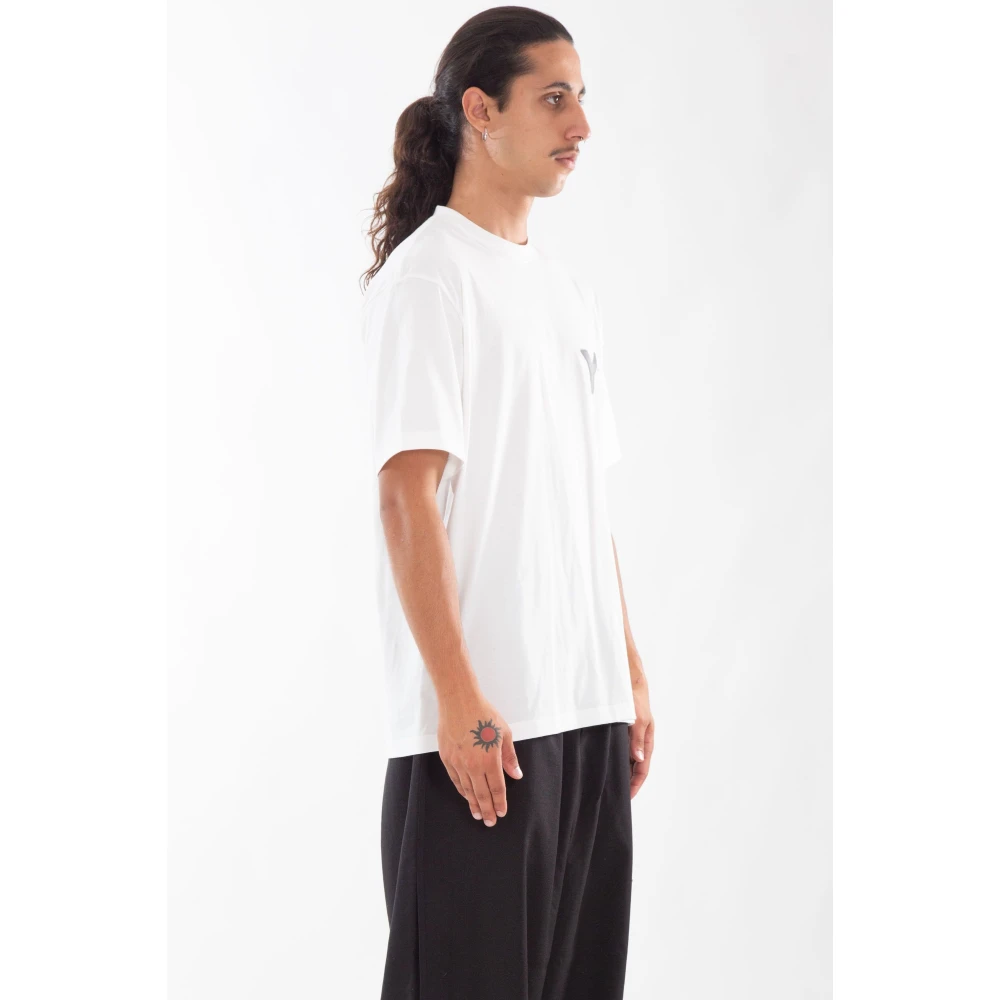 Y-3 Krijtwit Faded Logo Tee White Heren