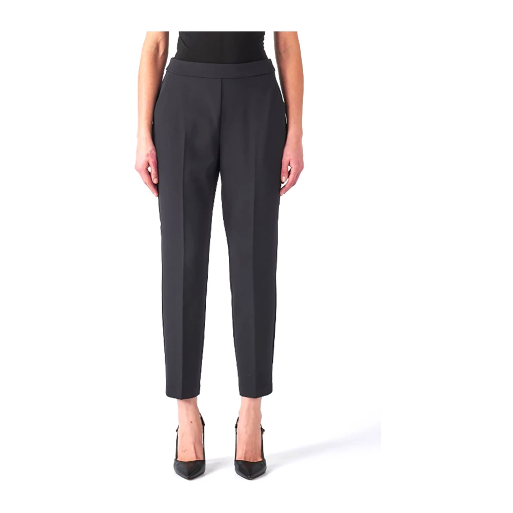pinko Zwarte Straight Leg Broek Black Dames