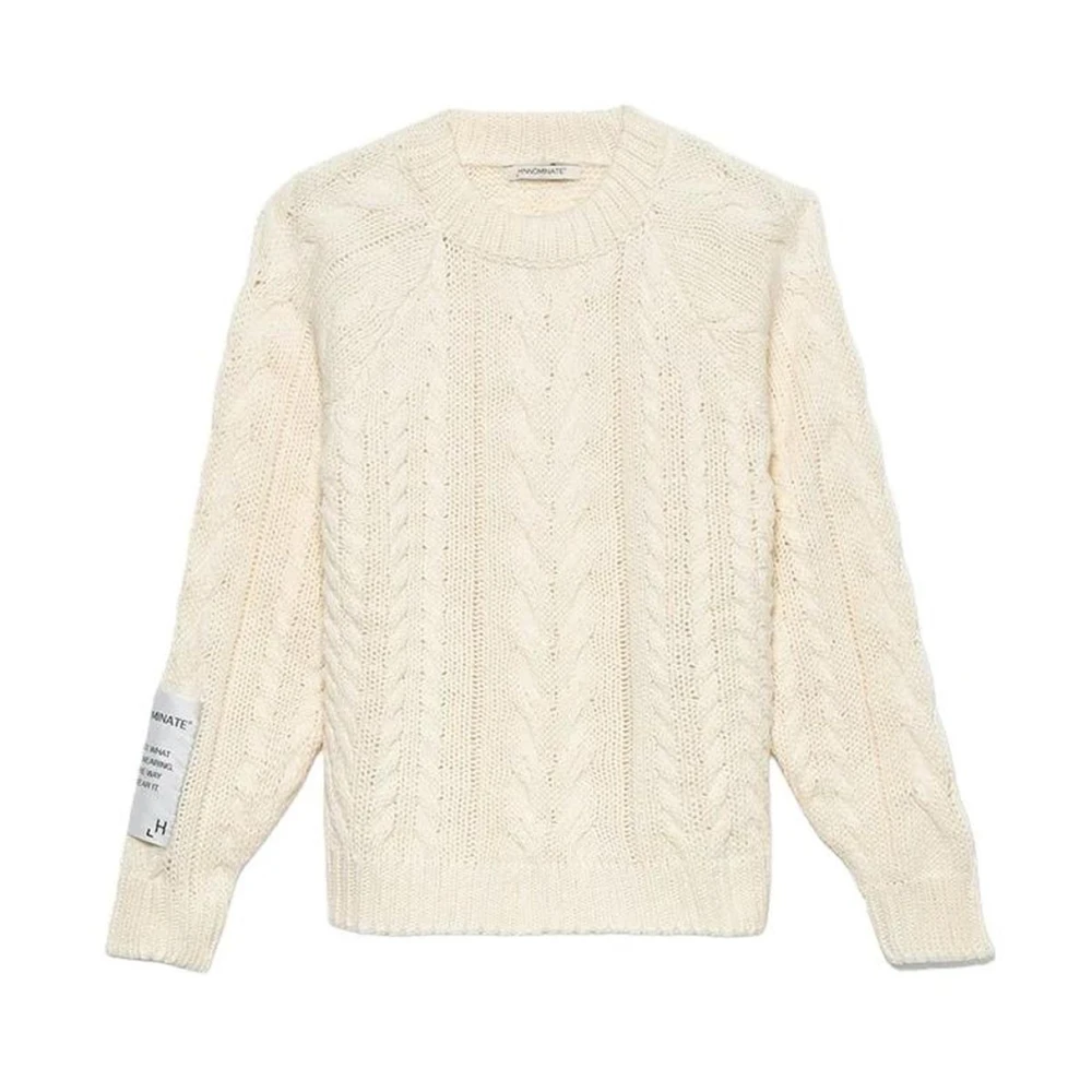 Hinnominate Witte Cable-Knit Sweater Jurk White Dames