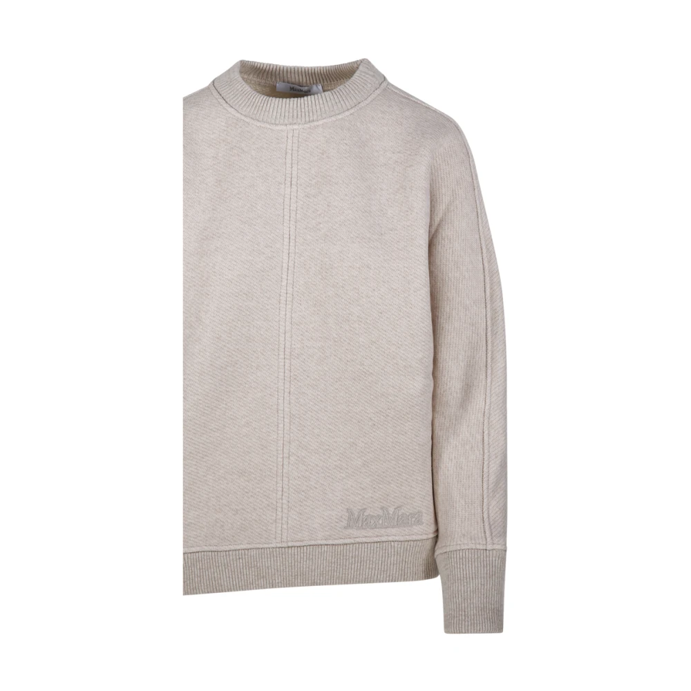 Max Mara Ronde Hals Sweatshirt in Albino Beige Dames