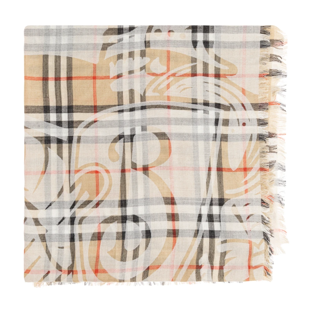 Burberry Unisex Beige Scarves, One Size, Wool Scarf