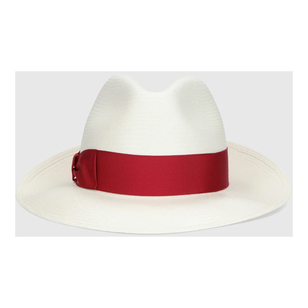 Borsalino Moderne Panama Hoed met Brede Rand White Dames