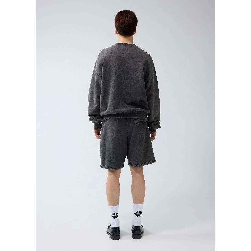 New Amsterdam Surf Association Zwart Logo Crewneck Snow Washed Black Heren