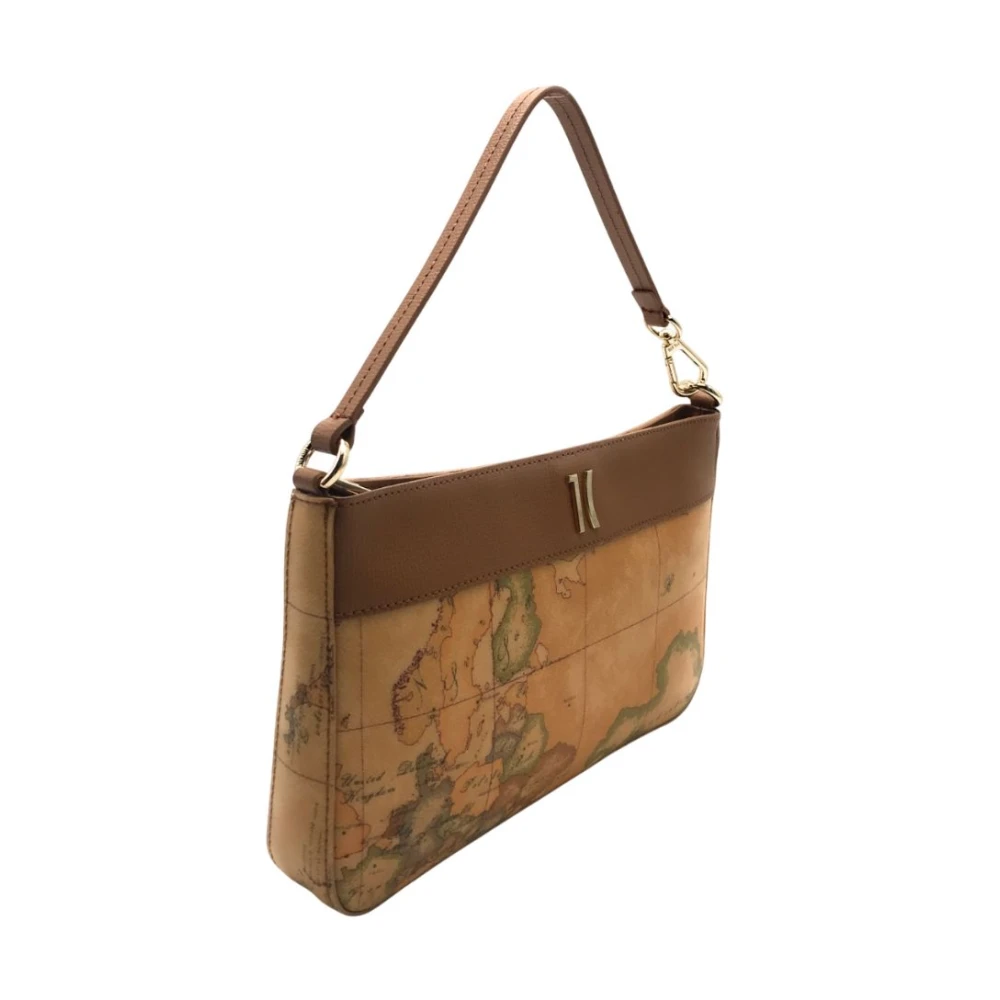 Alviero Martini 1a Classe Geoclassic Schoudertas met Gouden Logo Brown Dames