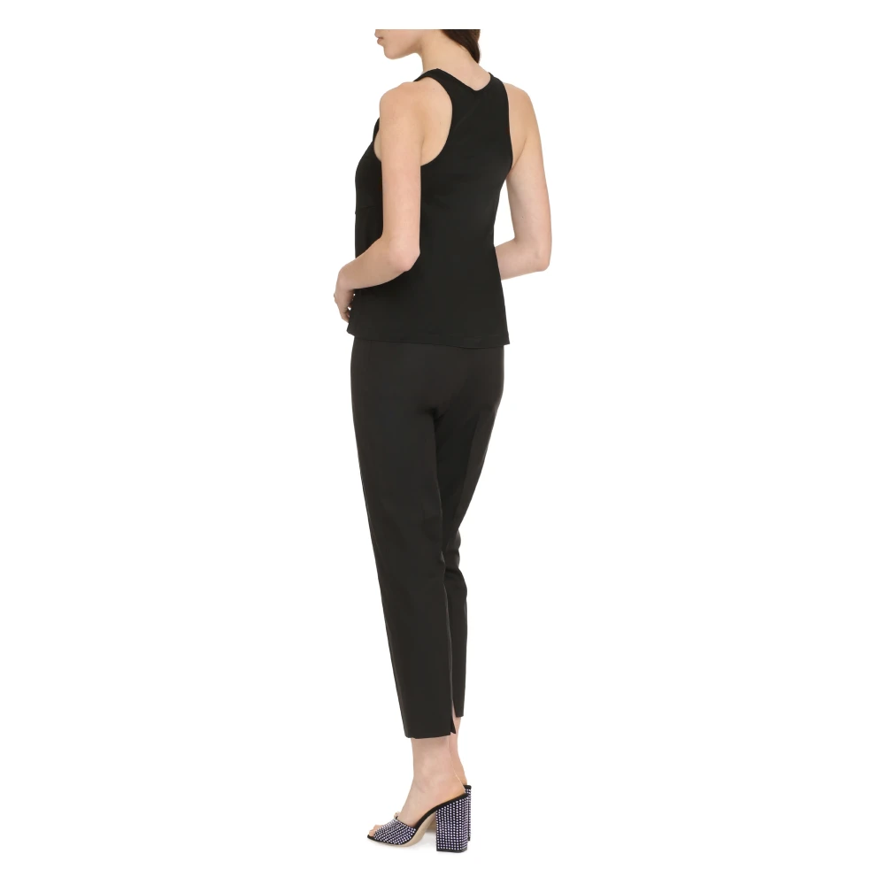 Stella Mccartney Jersey Top met Gerimpelde Zoom Black Dames