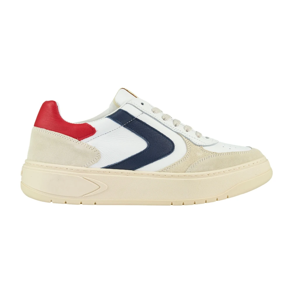 Valsport 1920 Witte leren sneaker met rode en blauwe details Heren Schoenen Veelkleurig Multicolor