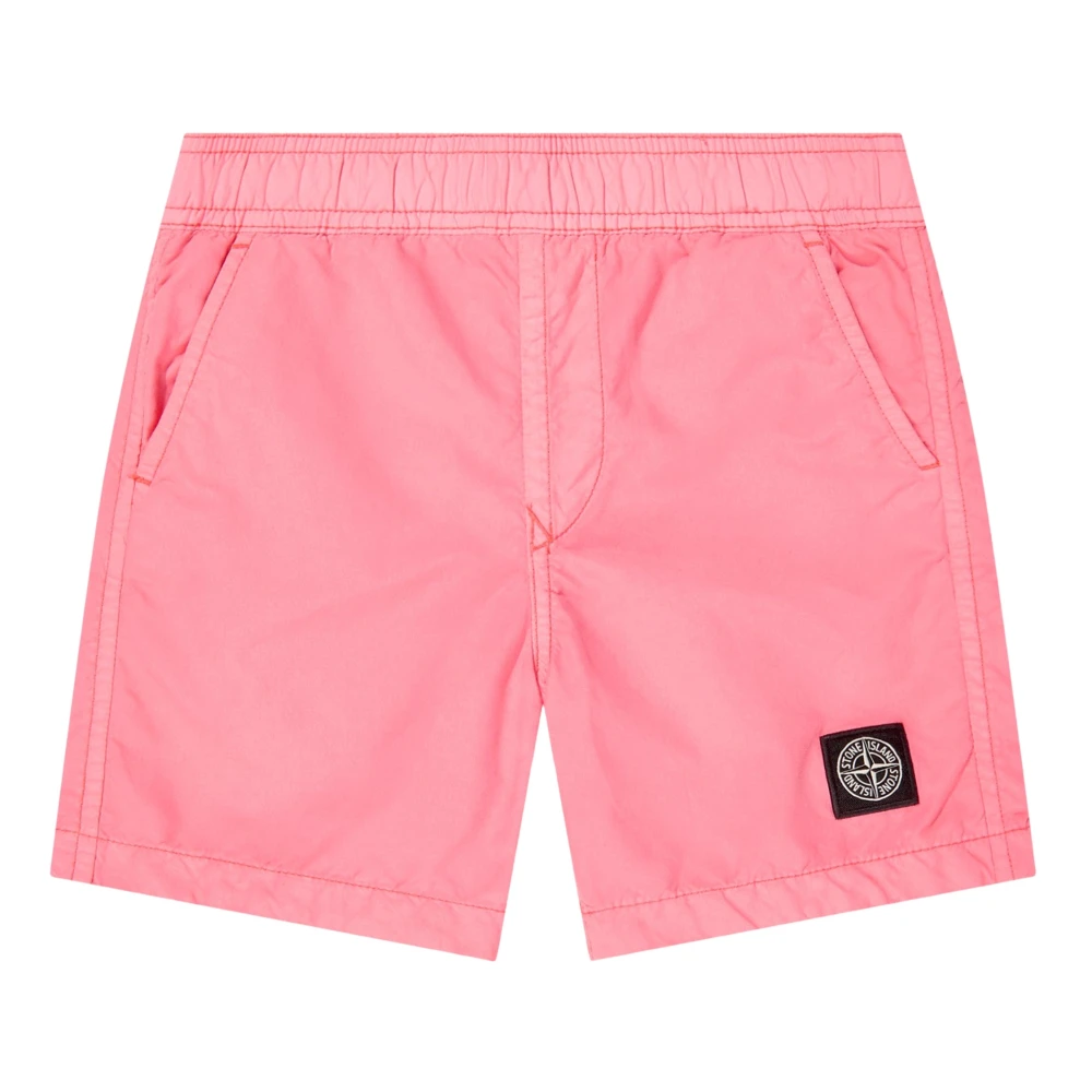 Stone Island Pink Compass Logo Swim Shorts - Male - Kids Swimming Trunks - 3 Y - Kids