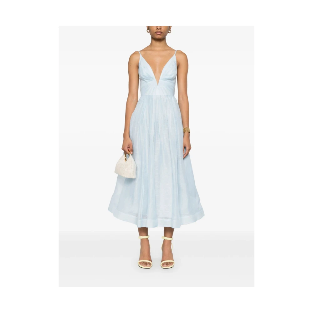 Zimmermann Lichtblauwe Spaghetti Strap Jurk Blue Dames