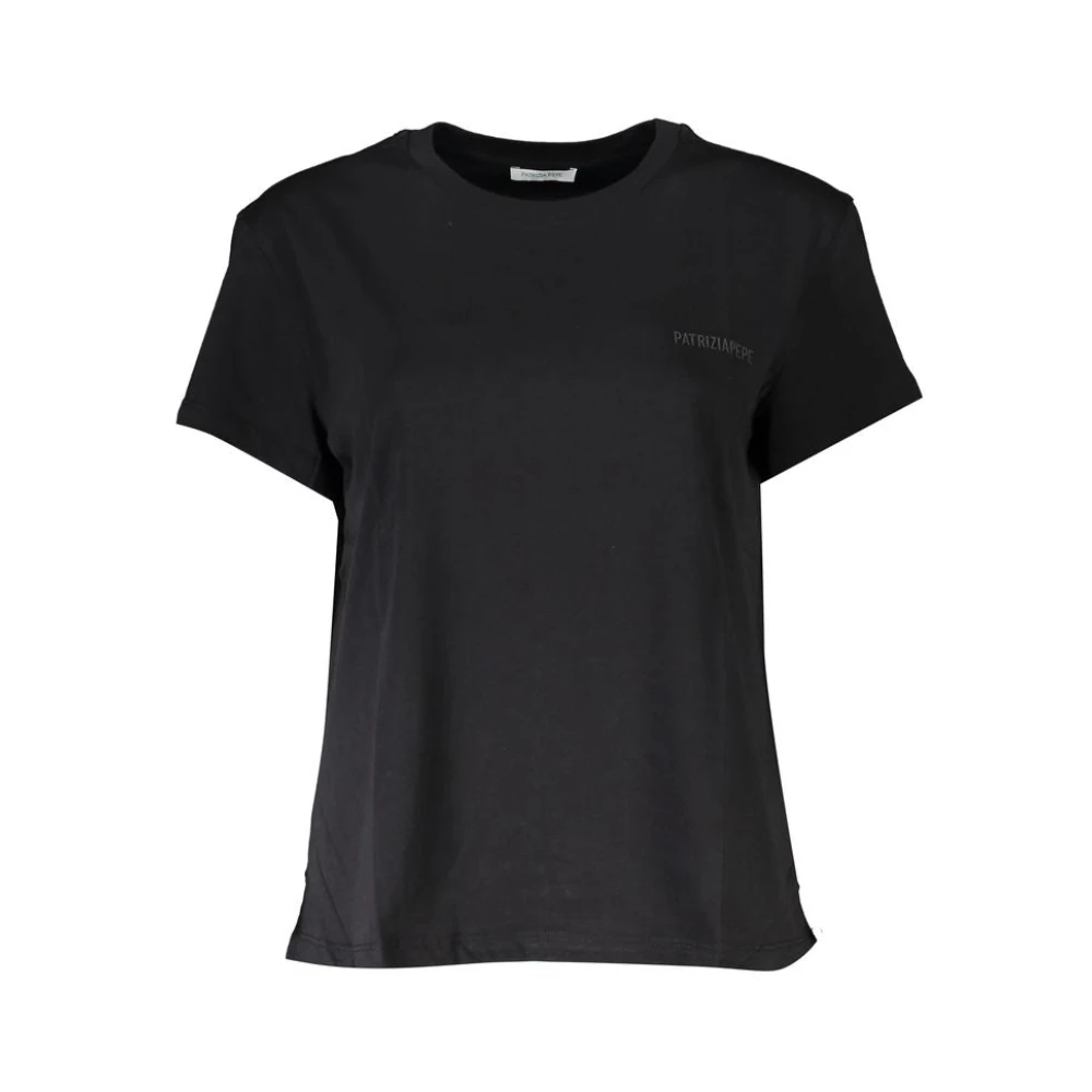 Patrizia Pepe Women's Black T-Shirts, Xs, Chic Round Neck T-Shirt