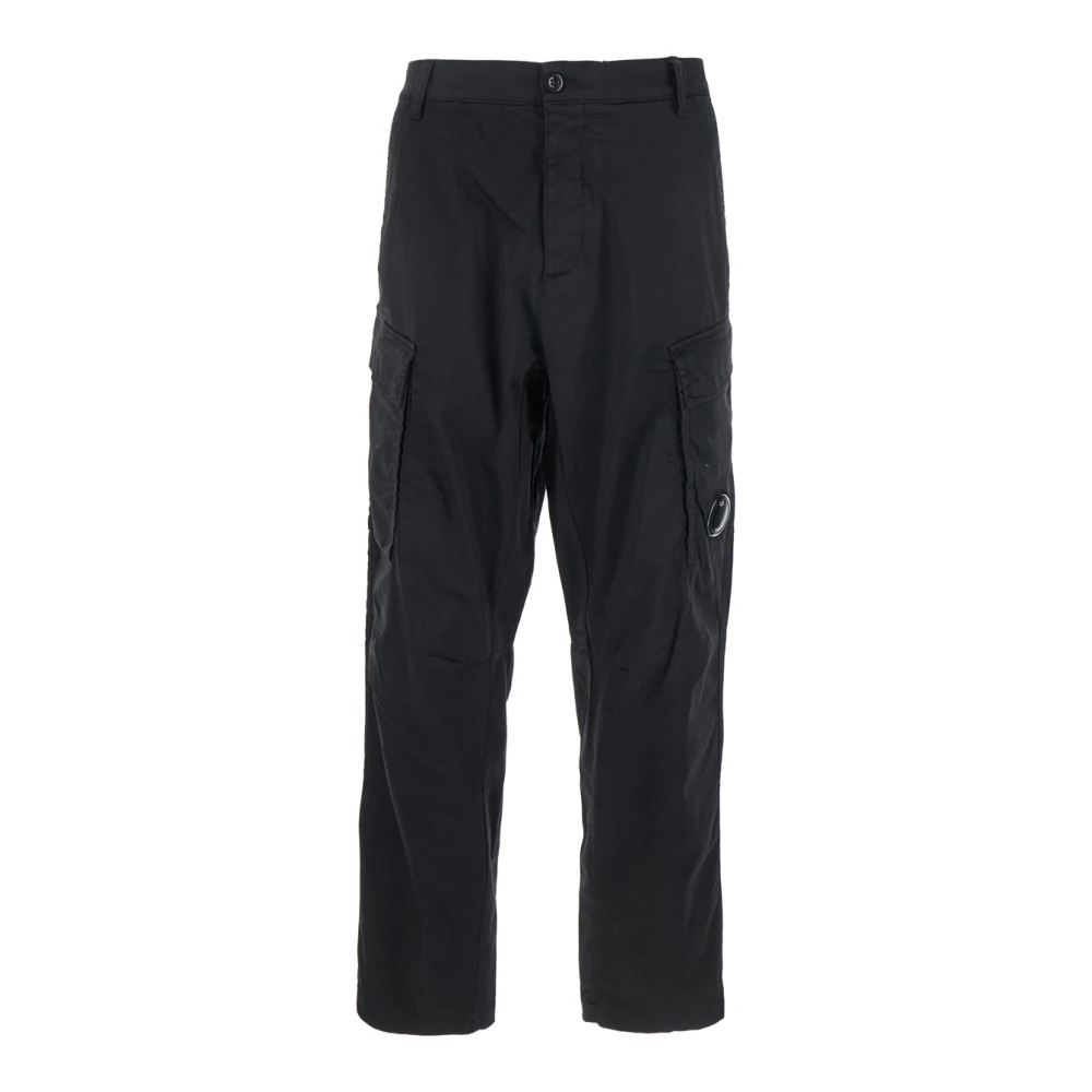 C.P. Company Zwarte Cargo Broek met Lens Motief Black Heren