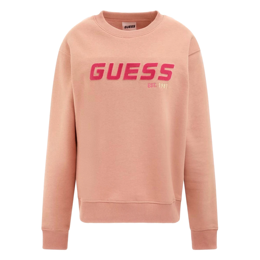 Guess Allanis Cn Sweartshir Hoodie Pink, Dam