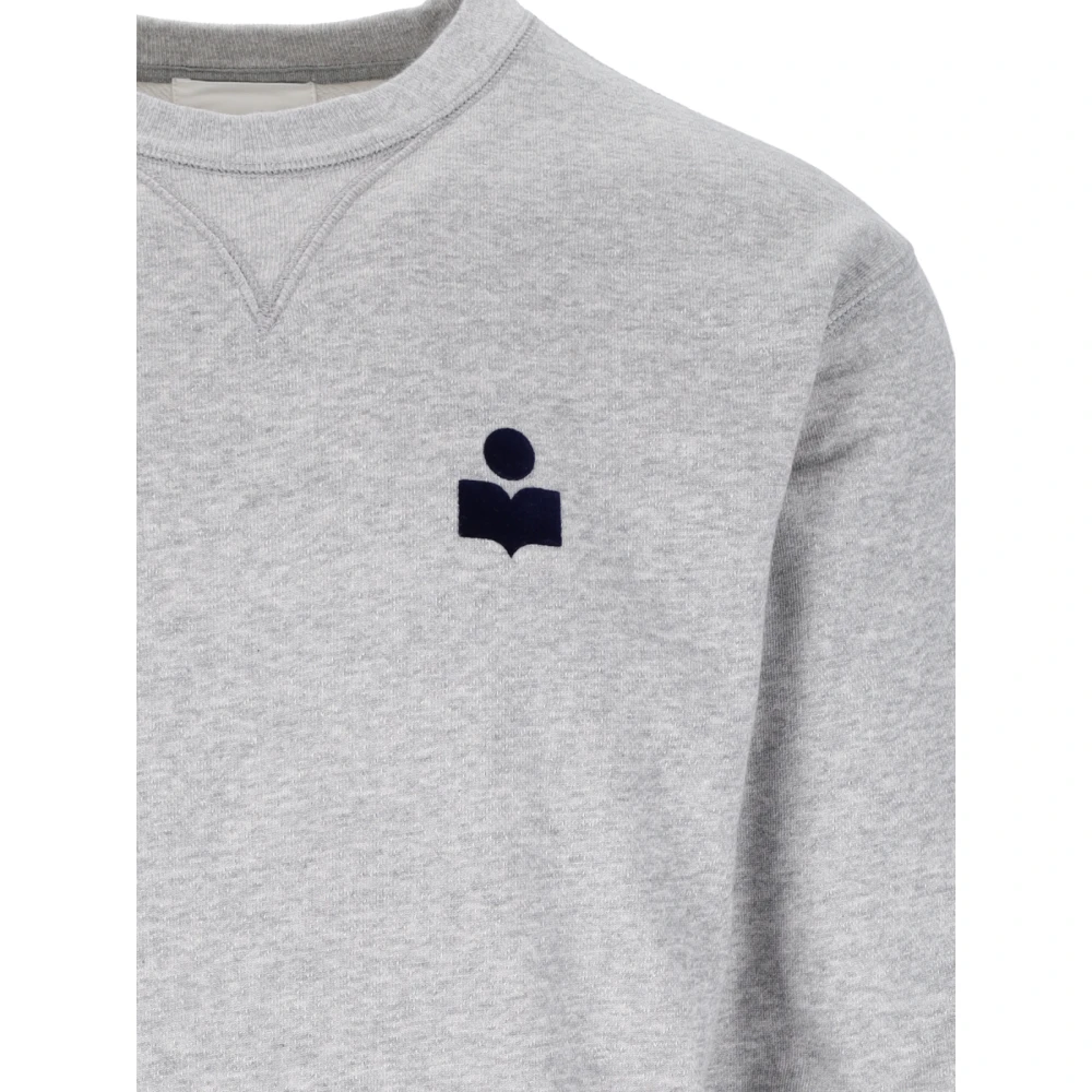 Isabel marant Grijze Katoenen Sweater met Logo Gray Heren