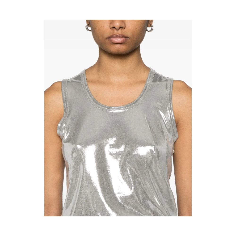 Junya Watanabe Zilveren Scoop Neck Mouwloos T-shirt Gray Dames