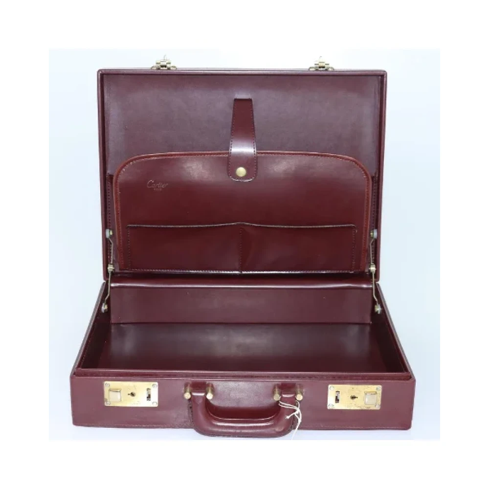 Cartier Vintage Pre-owned Leather handbags Red Dames