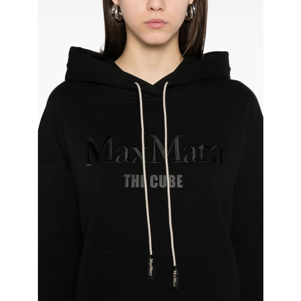 Max Mara Zwarte Hoodie met Geborduurd Logo Black Dames
