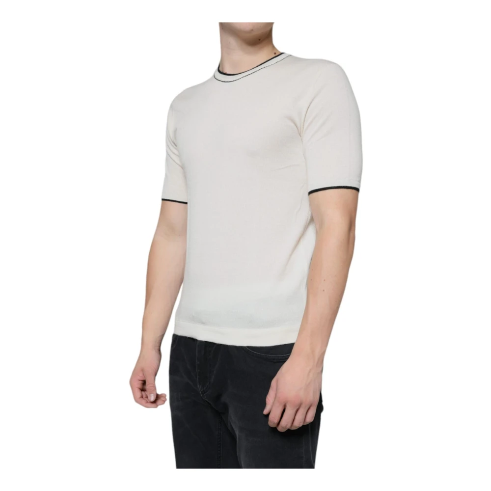 Dolce & Gabbana Luxe Cashmere Crew Neck T-Shirt White Heren