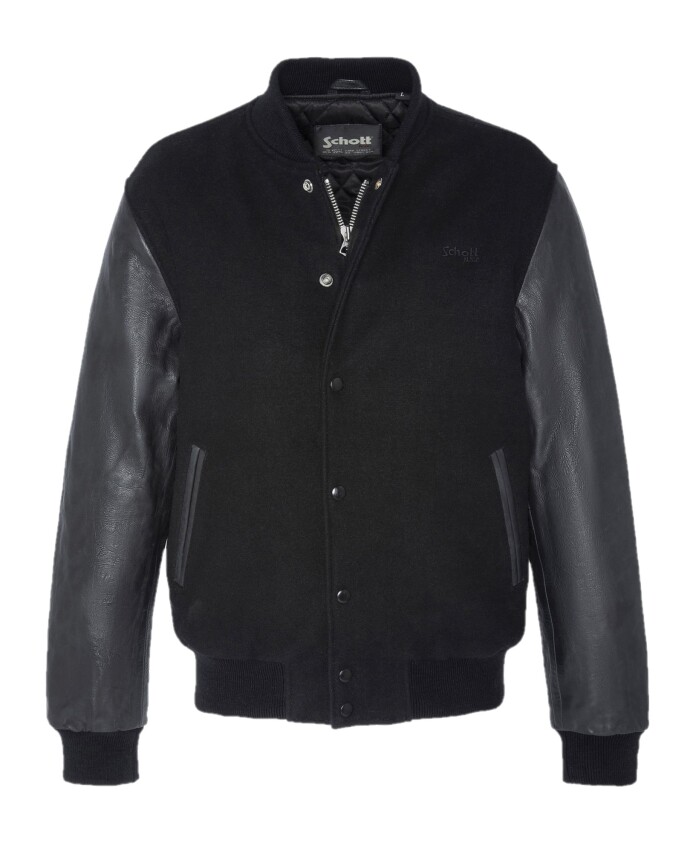 varsity-jack-koeienhuid-leer-zwart
