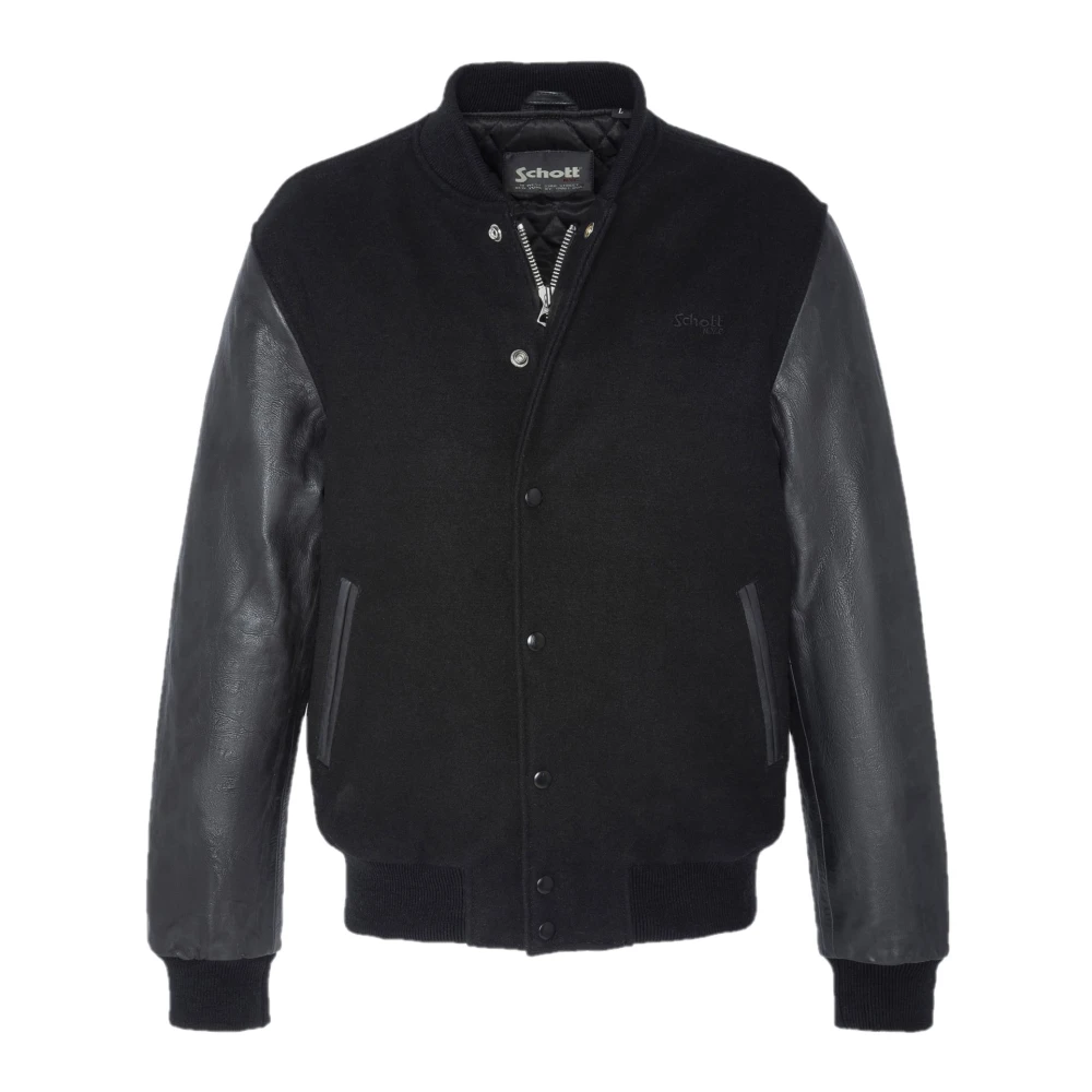 Schott NYC Varsity jacka Ko läder Svart Black, Herr