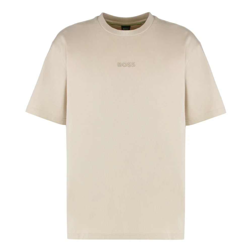 Hugo Men's Beige T-Shirts, Xs, Crew Neck T-Shirt