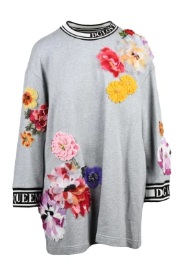 Lång sweatshirt med rund hals