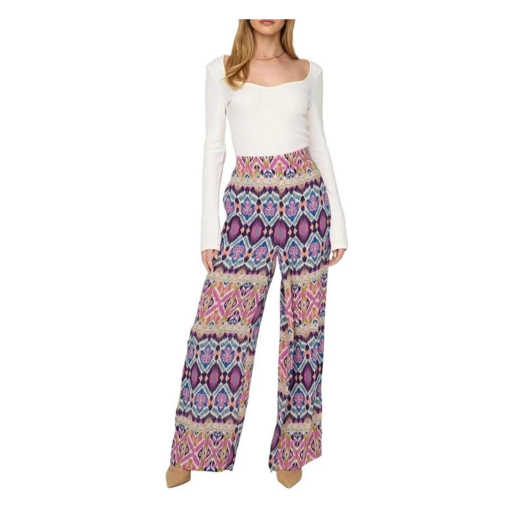 Only Life Poly Palazzo Broek Lente Zomer Collectie Multicolor Dames