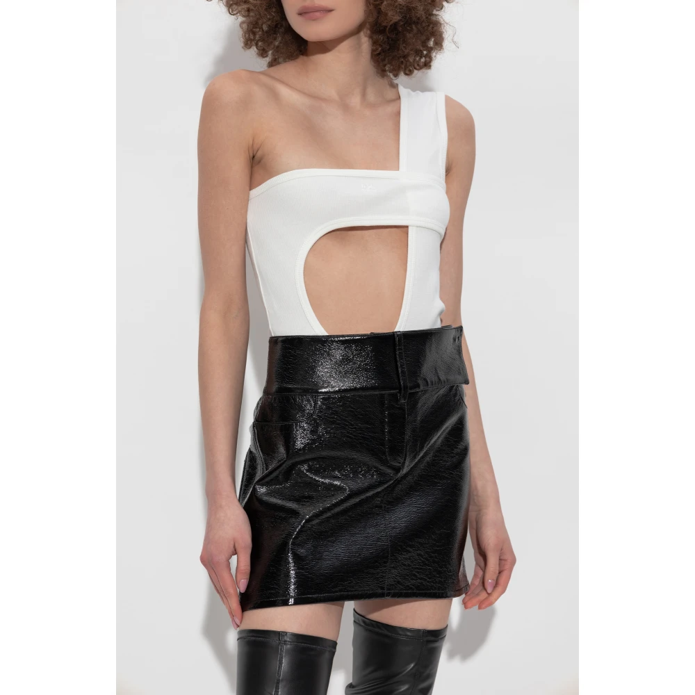 Courrèges Een-shoulder bodysuit White Dames