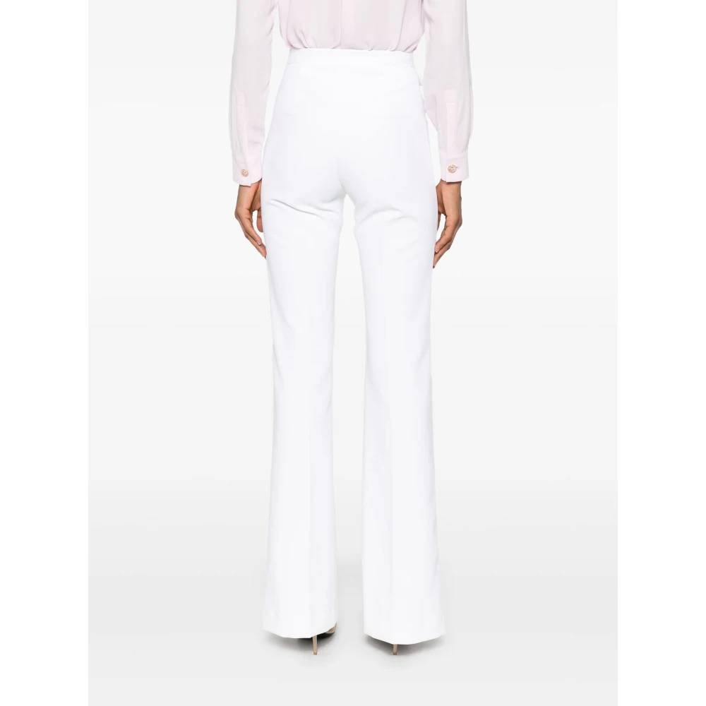 Elisabetta Franchi Ivoor Hoge Taille Broek White Dames