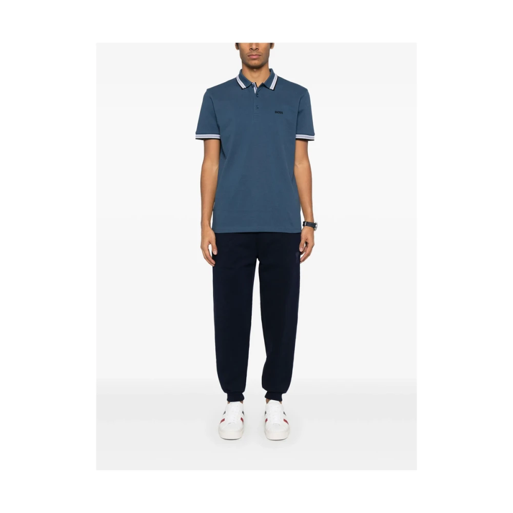 Hugo Boss Blauwe Button-Up Sweater met Logo Blue Heren