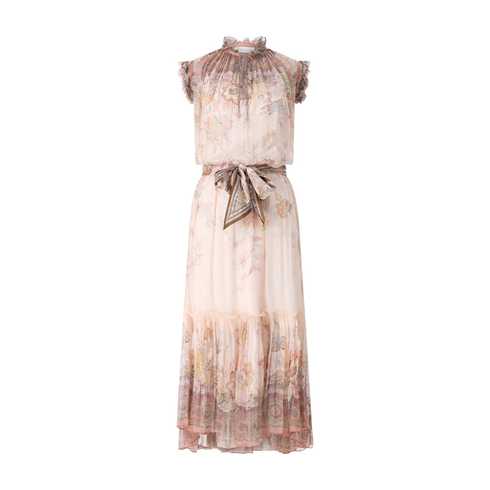 Zimmermann Women's Pink Midi Dresses, L, Maxi Dresses