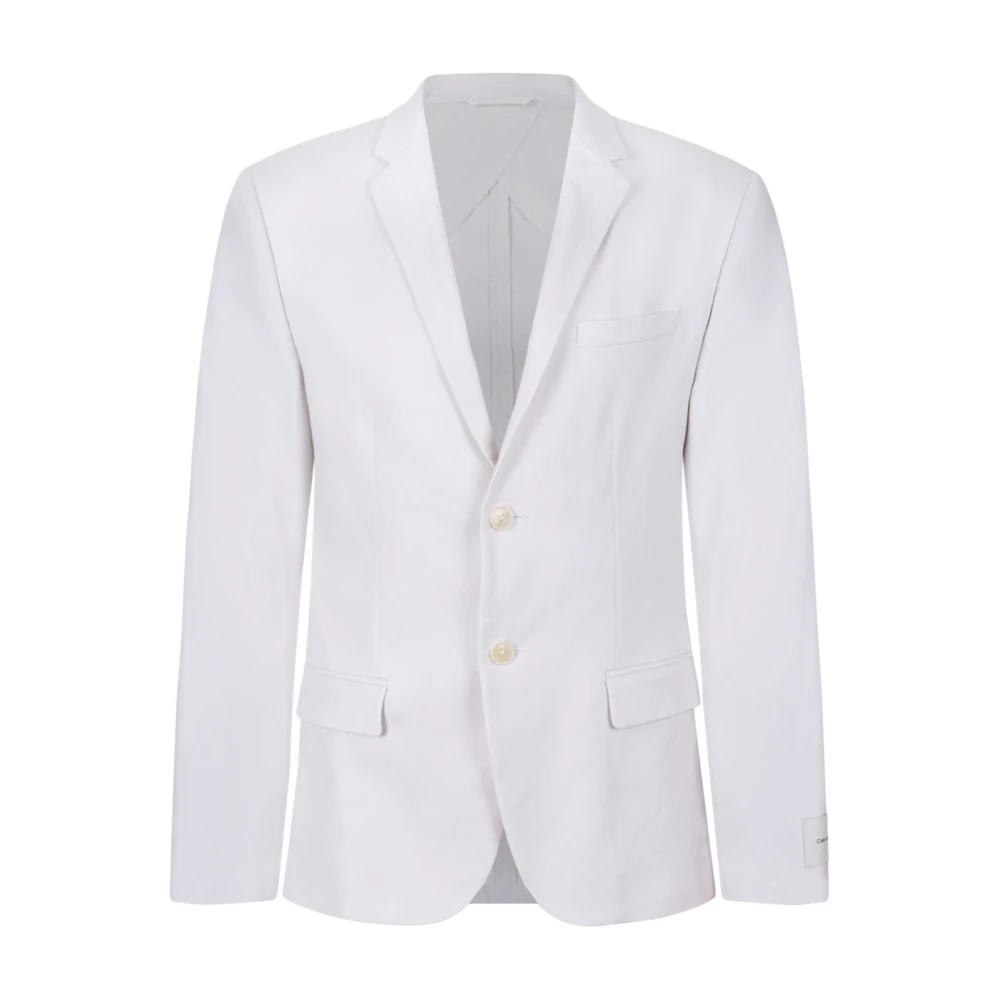 Calvin Klein Men's White Blazers, M, Linen Tailored Blazer