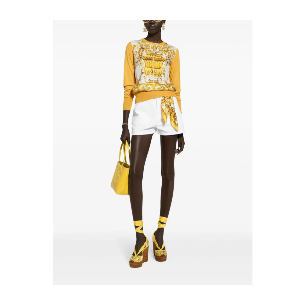 Dolce & Gabbana Witte Katoenen Shorts met Zakken White Dames