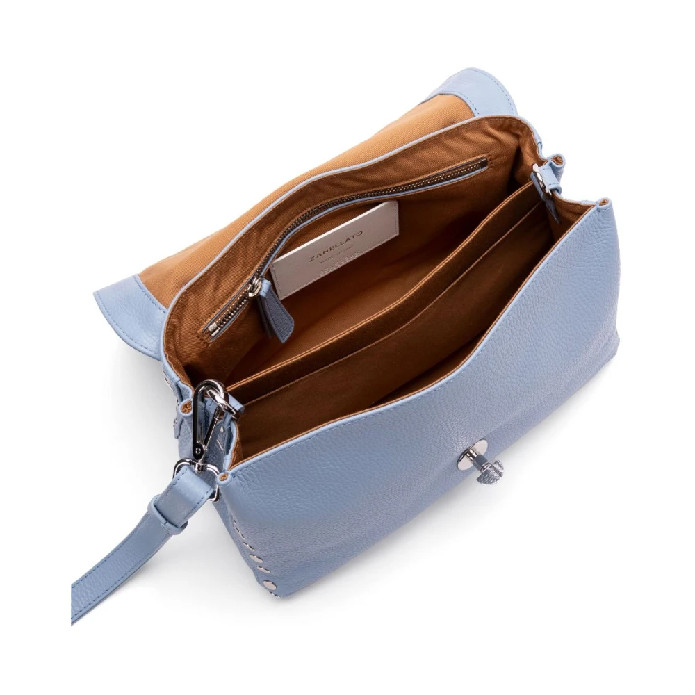 Zanellato Blauwe Tassen met Twist-Lock Sluiting Blue Dames