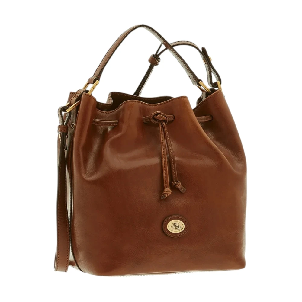 The Bridge Bruin leren emmer tas Brown Dames