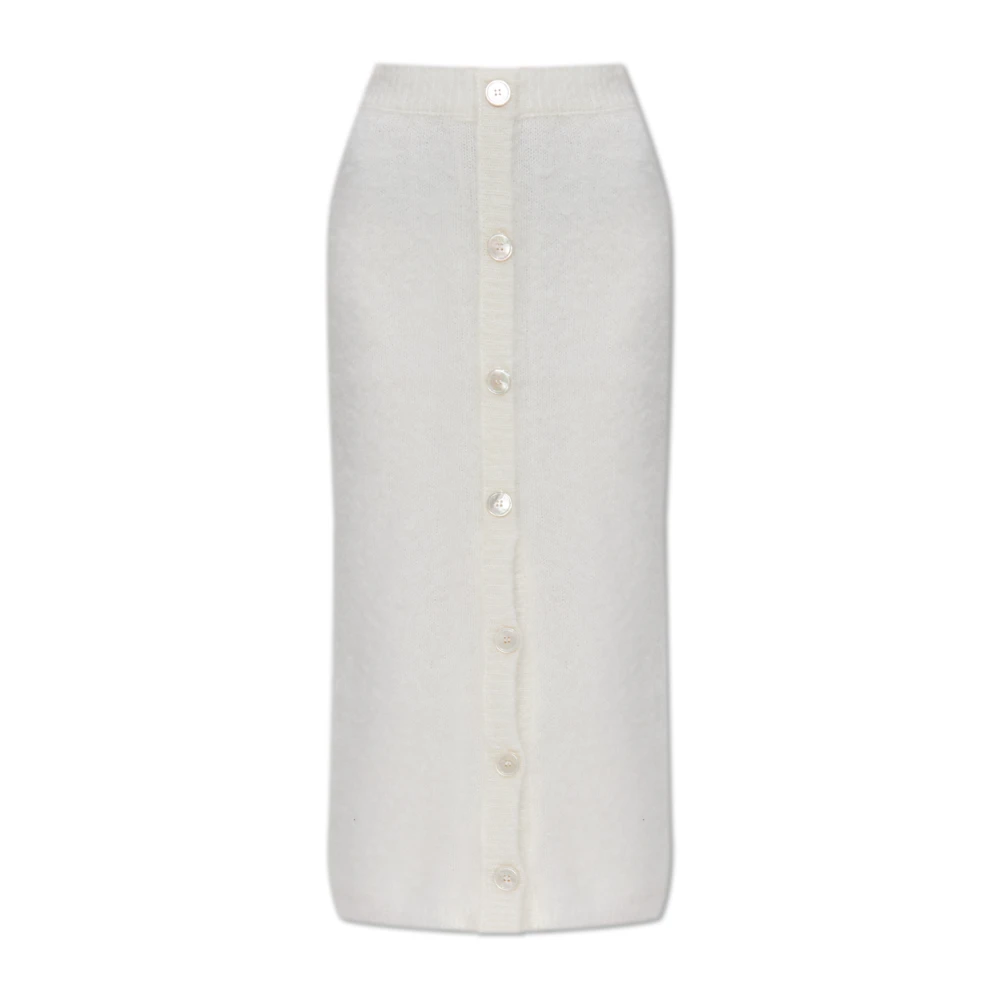 Alessandra Rich Women's White Midi Skirts, Xs, Wool Skirt