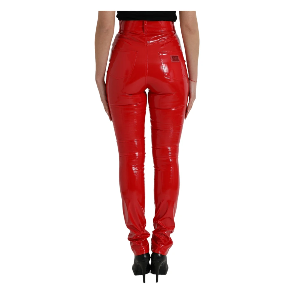 Dolce & Gabbana Rode High-Waist Skinny Broek Red Dames