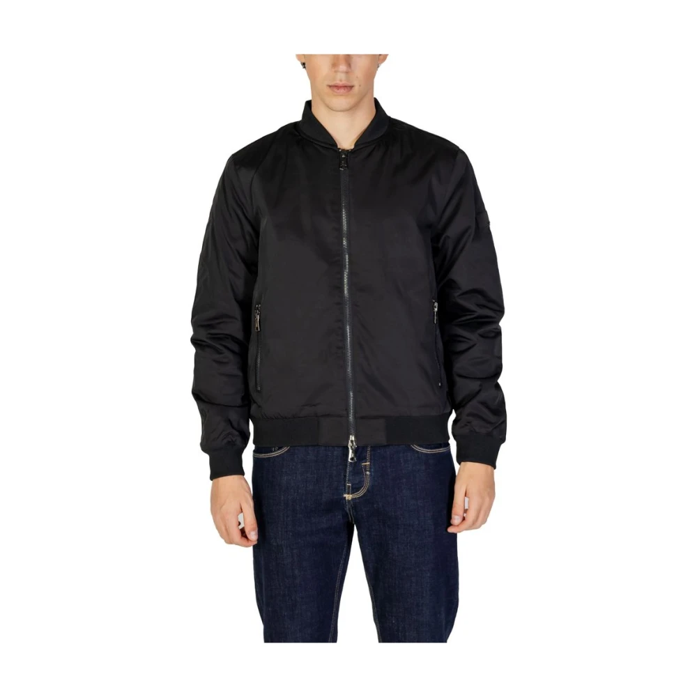 Gianni Lupo Zwarte Polyester Jas Heren Collectie Black Heren