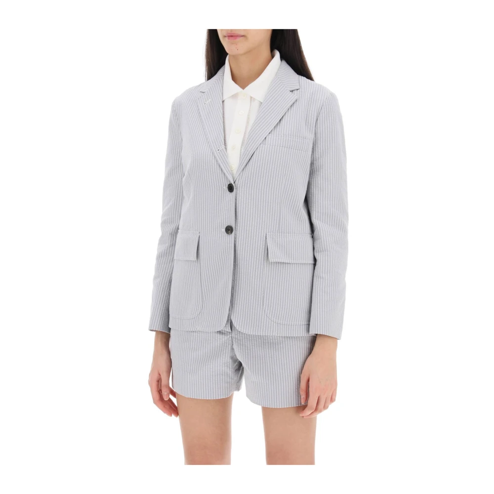 Thom Browne Klassieke Zwarte Jas Gray Dames