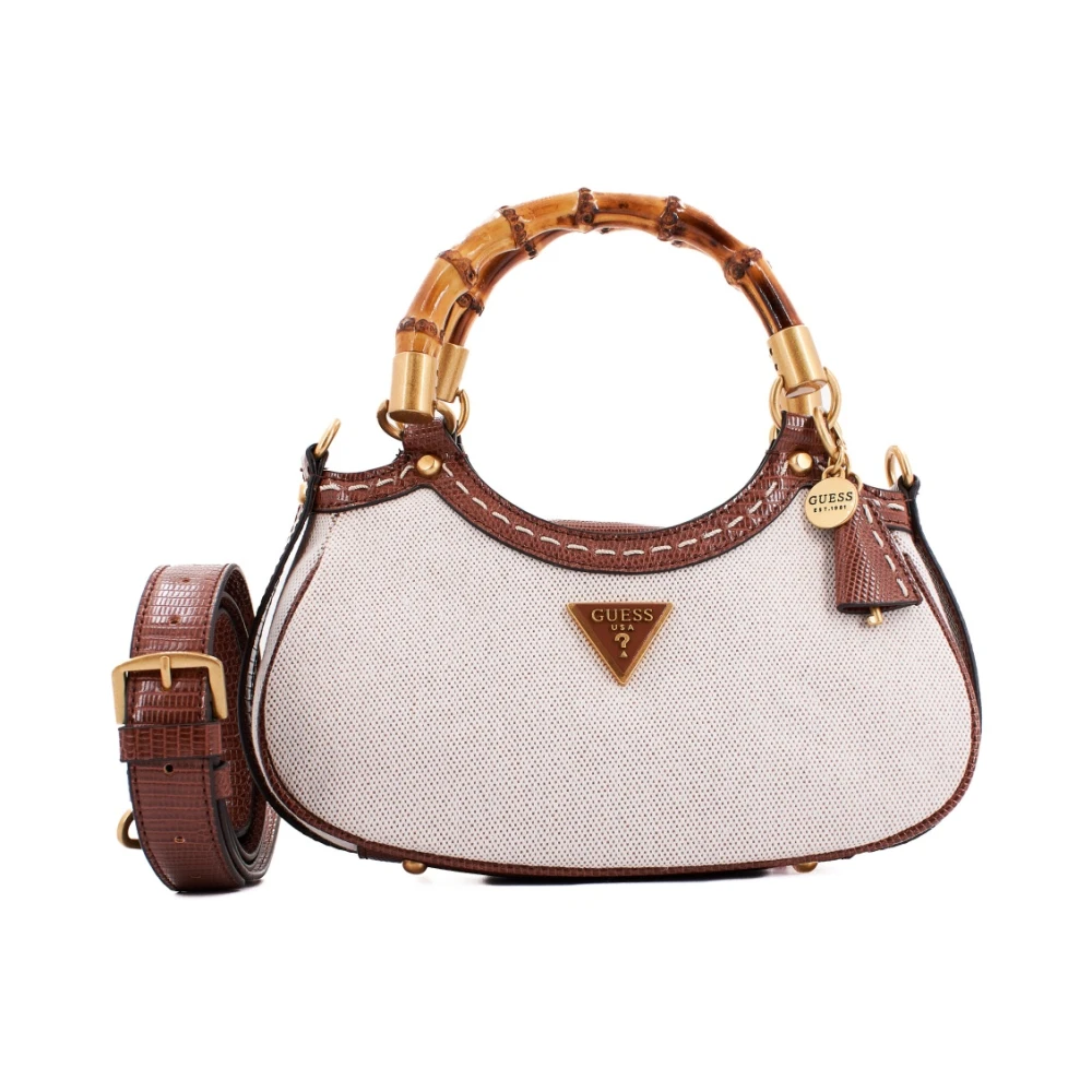 Guess Stijlvolle Mini Satchel Schoudertas Beige Dames