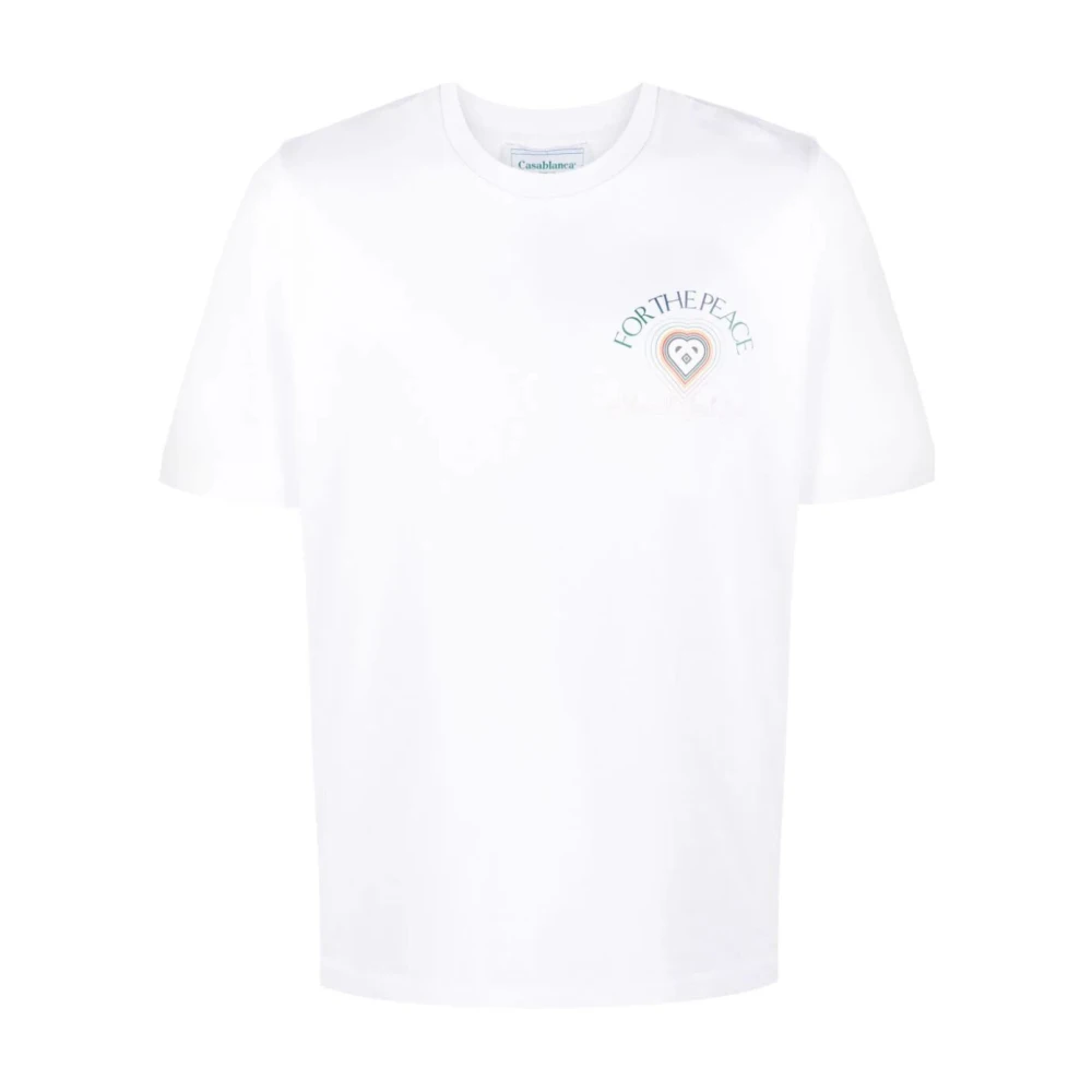 Casablanca Peace Gradient Bedrukt T-shirt White Heren