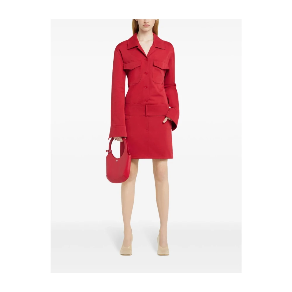 Courrèges Rode Mini Rok met Zakken Red Dames