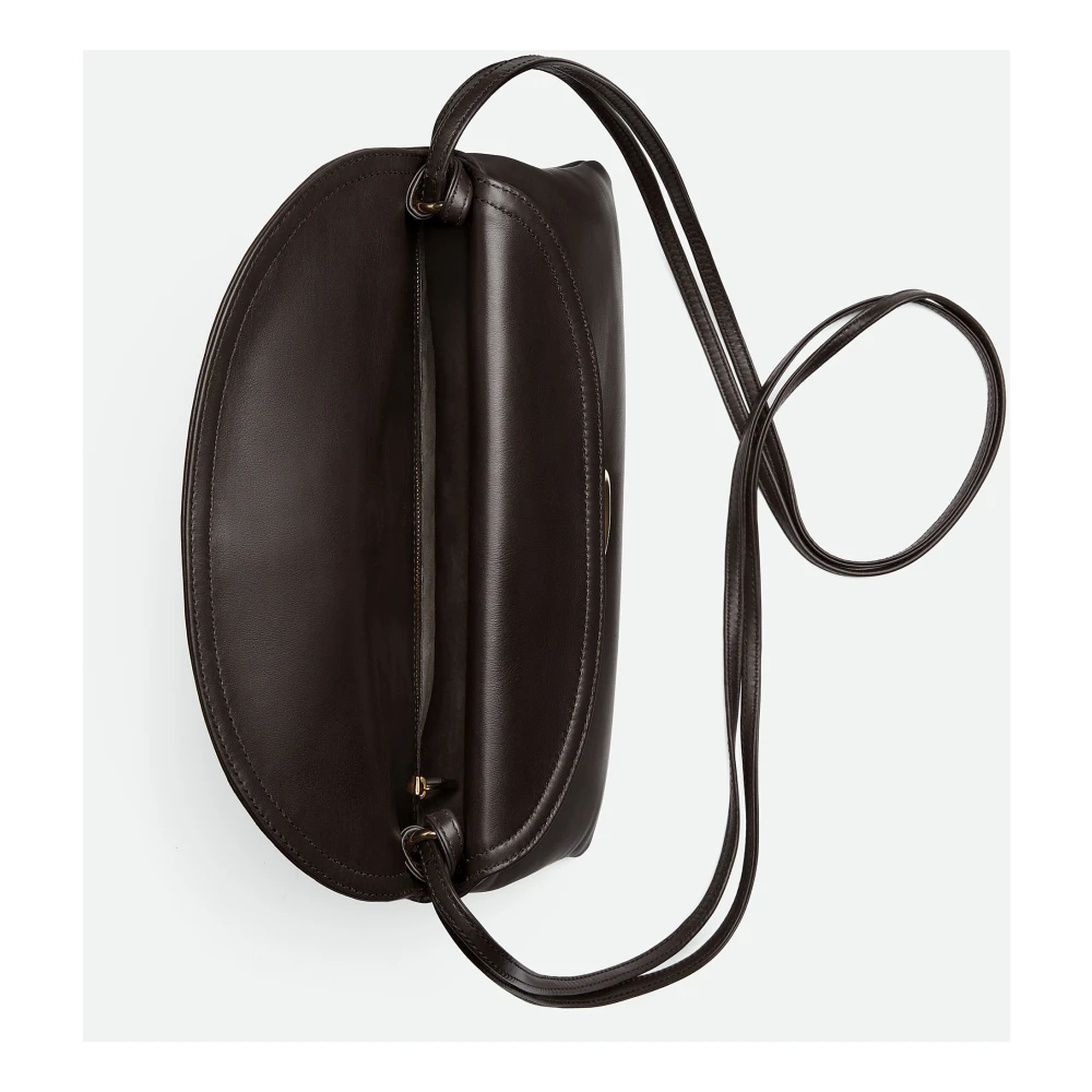 Bottega Veneta Bruine leren schoudertas met sluiting Brown Dames