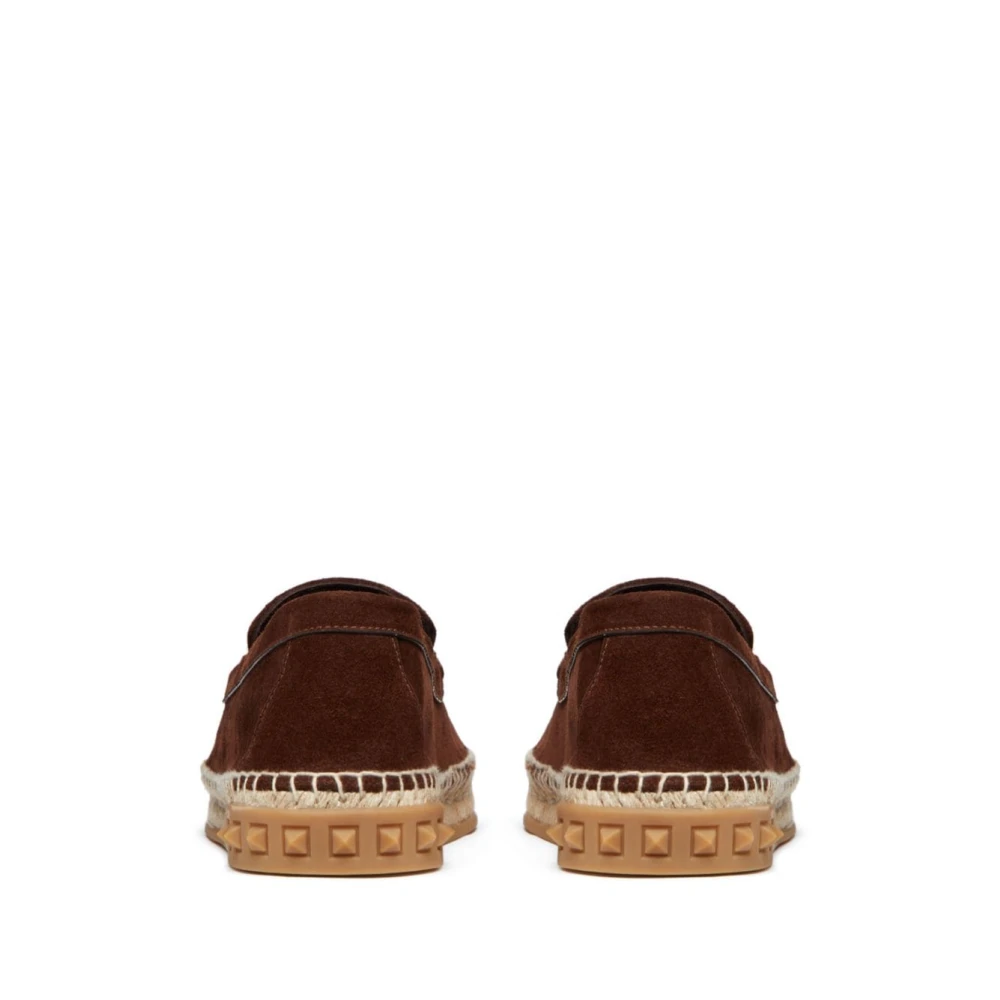 Valentino Garavani Bruine Suède Espadrilles met VLogo Signature Brown Heren