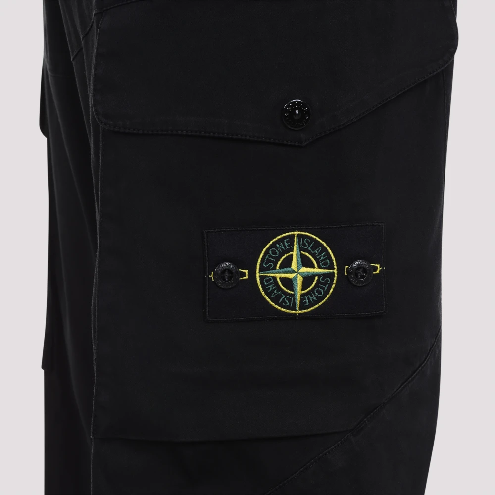 Stone Island Zwarte Broek voor Mannen Black Heren