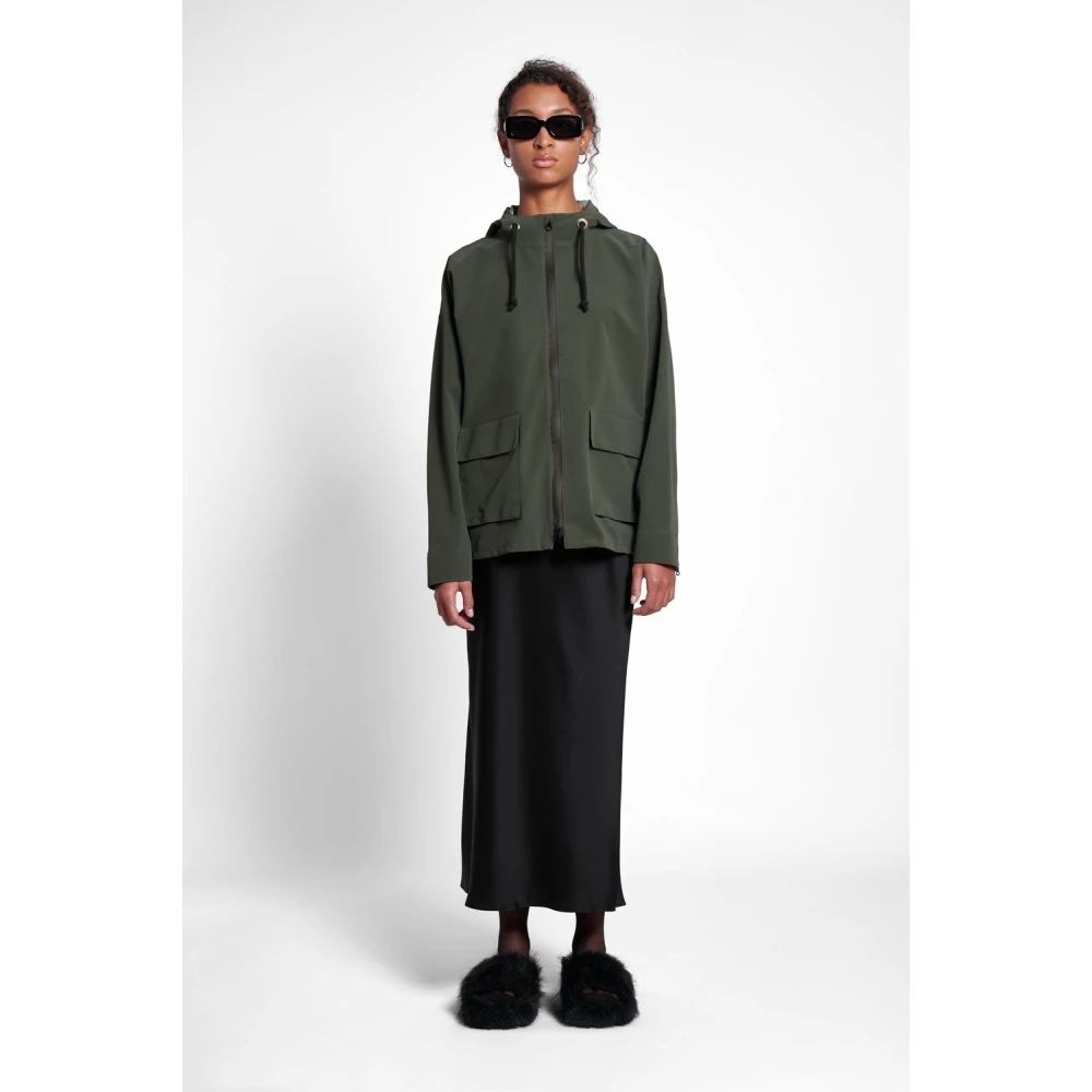 Stutterheim Matte Zip Regenjas Green Dames