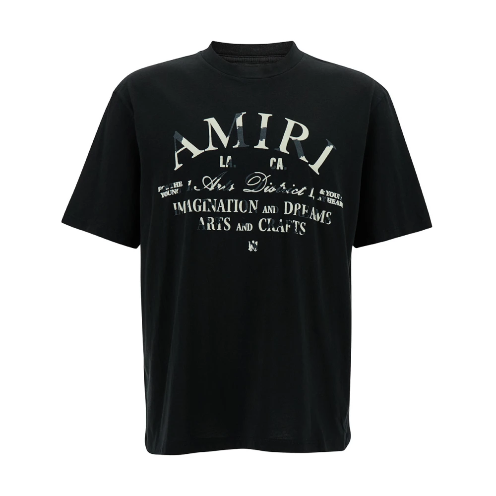 Amiri Zwart Katoenen T-Shirt met Logo Print Black Heren