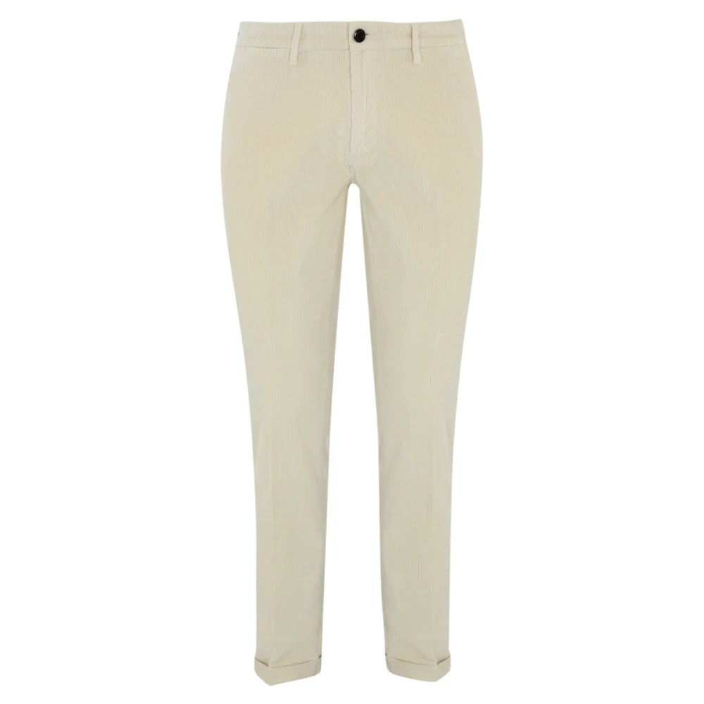Re-Hash Witte Fluwelen Broek Slim Fit White Heren