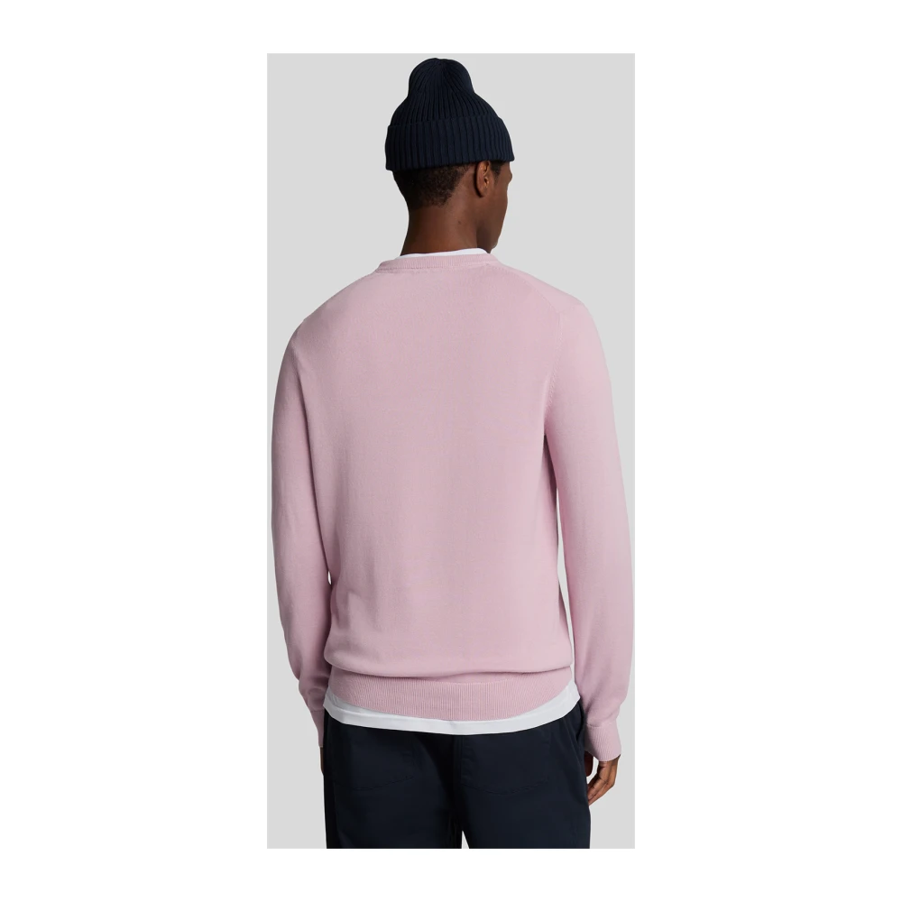Lyle & Scott Mid Knits Katoenen Ronde Hals Trui Blue Heren