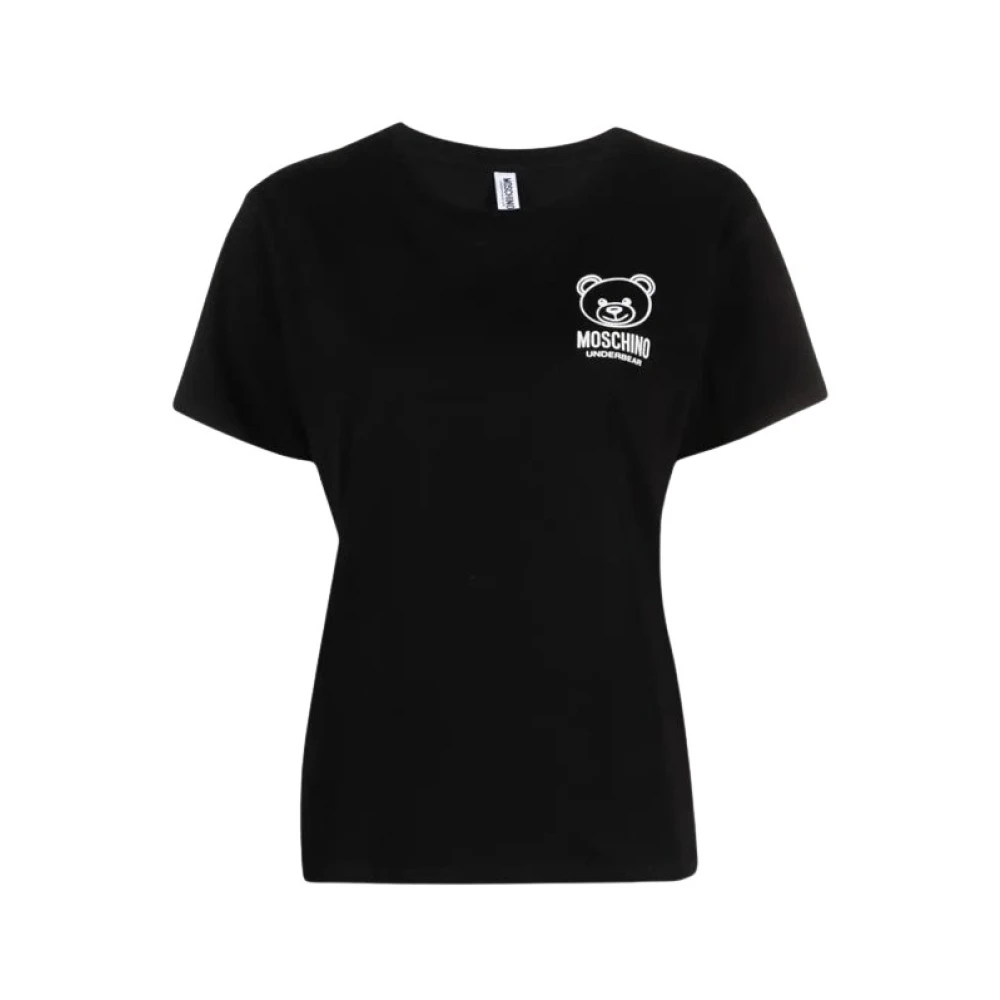 Moschino Zwarte Teddy Bear Logo T-shirt Black Dames