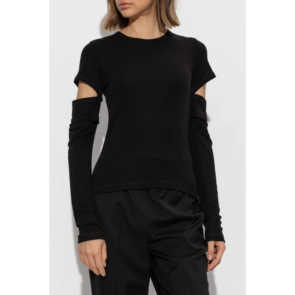 Helmut Lang Top met afneembare mouwen Black Dames