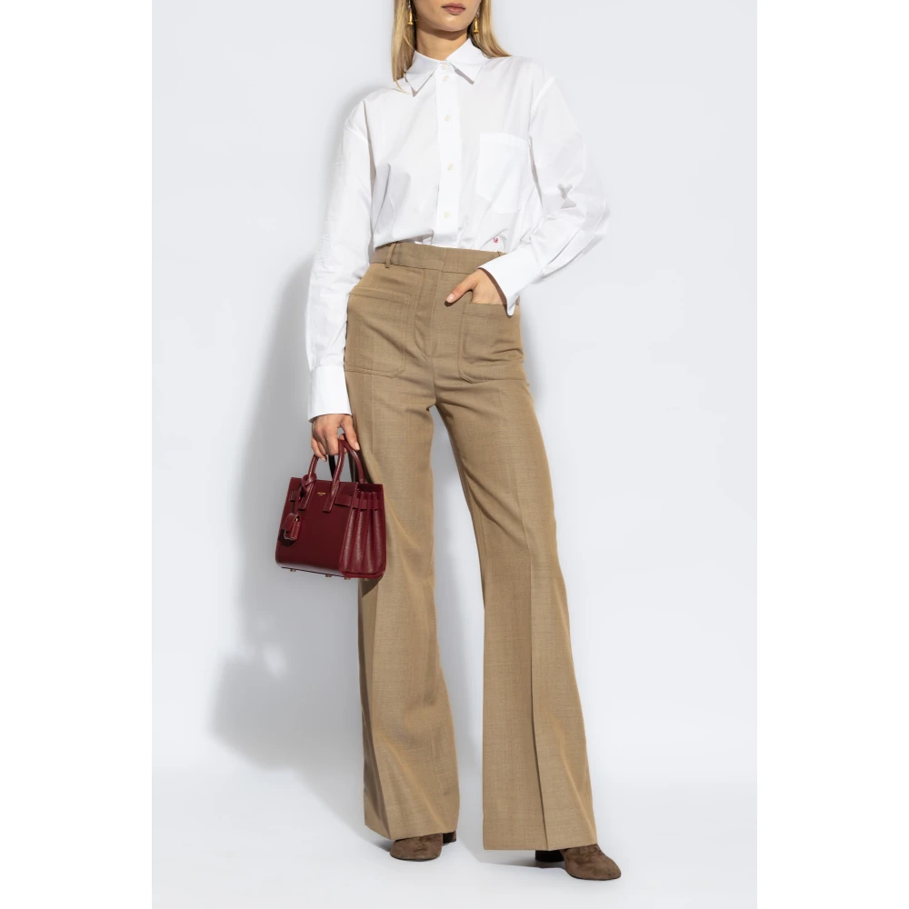 Victoria Beckham Gekreukelde broek Brown Dames